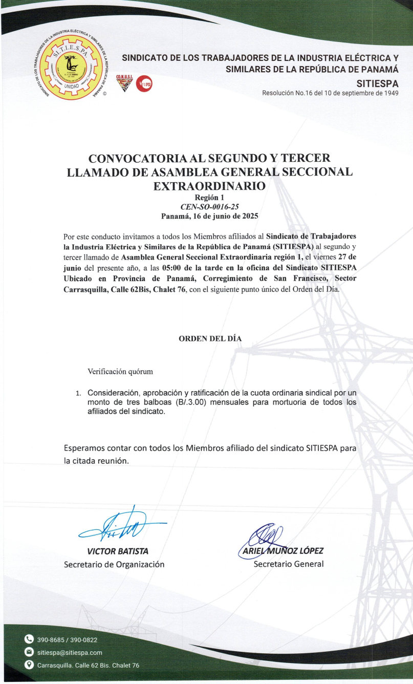 Convocatoria Región 1