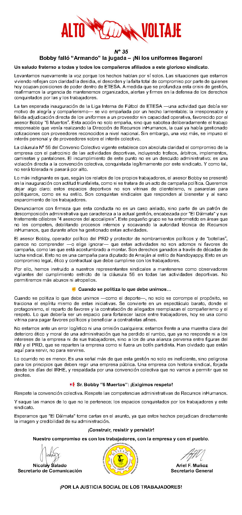 Alto Voltaje N°34