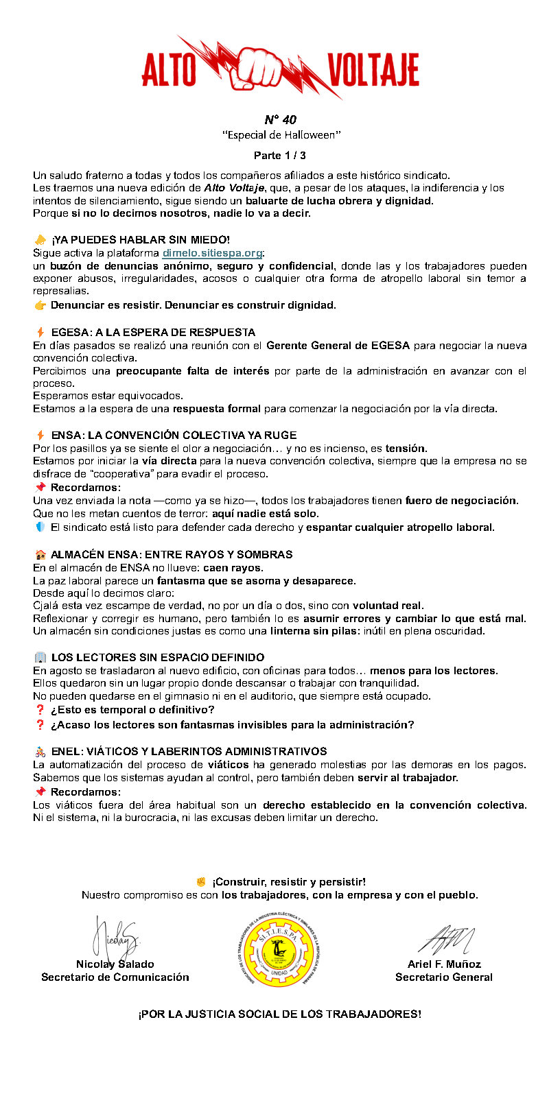 Alto Voltaje N°40 – Página 1