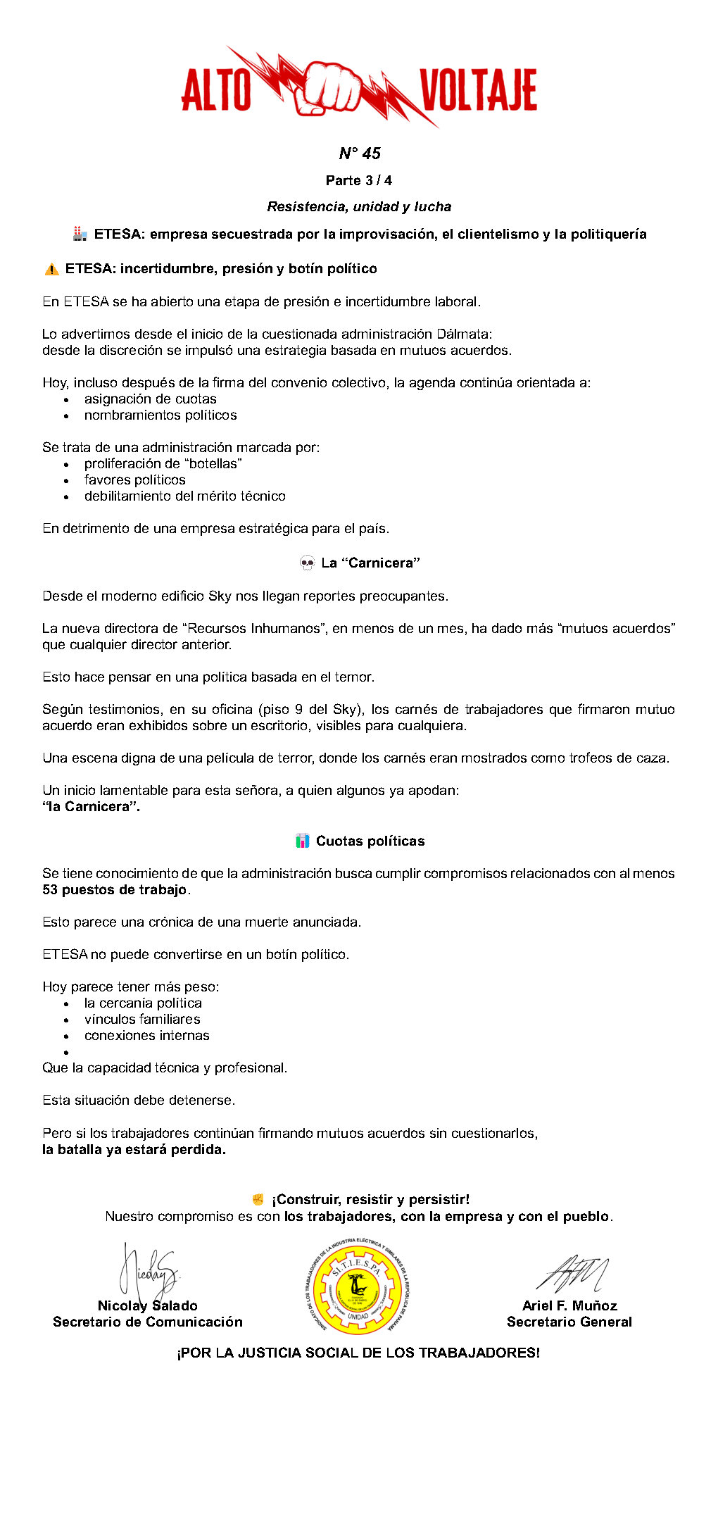 Boletín Alto Voltaje Nº45 Página 3