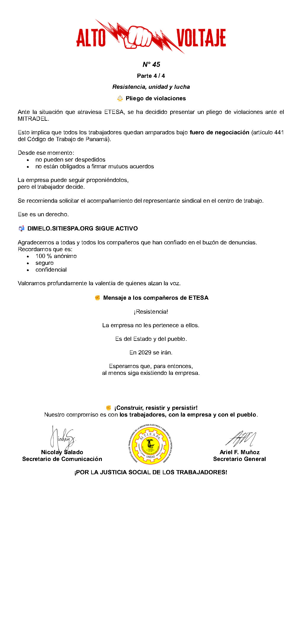 Boletín Alto Voltaje Nº45 Página 4
