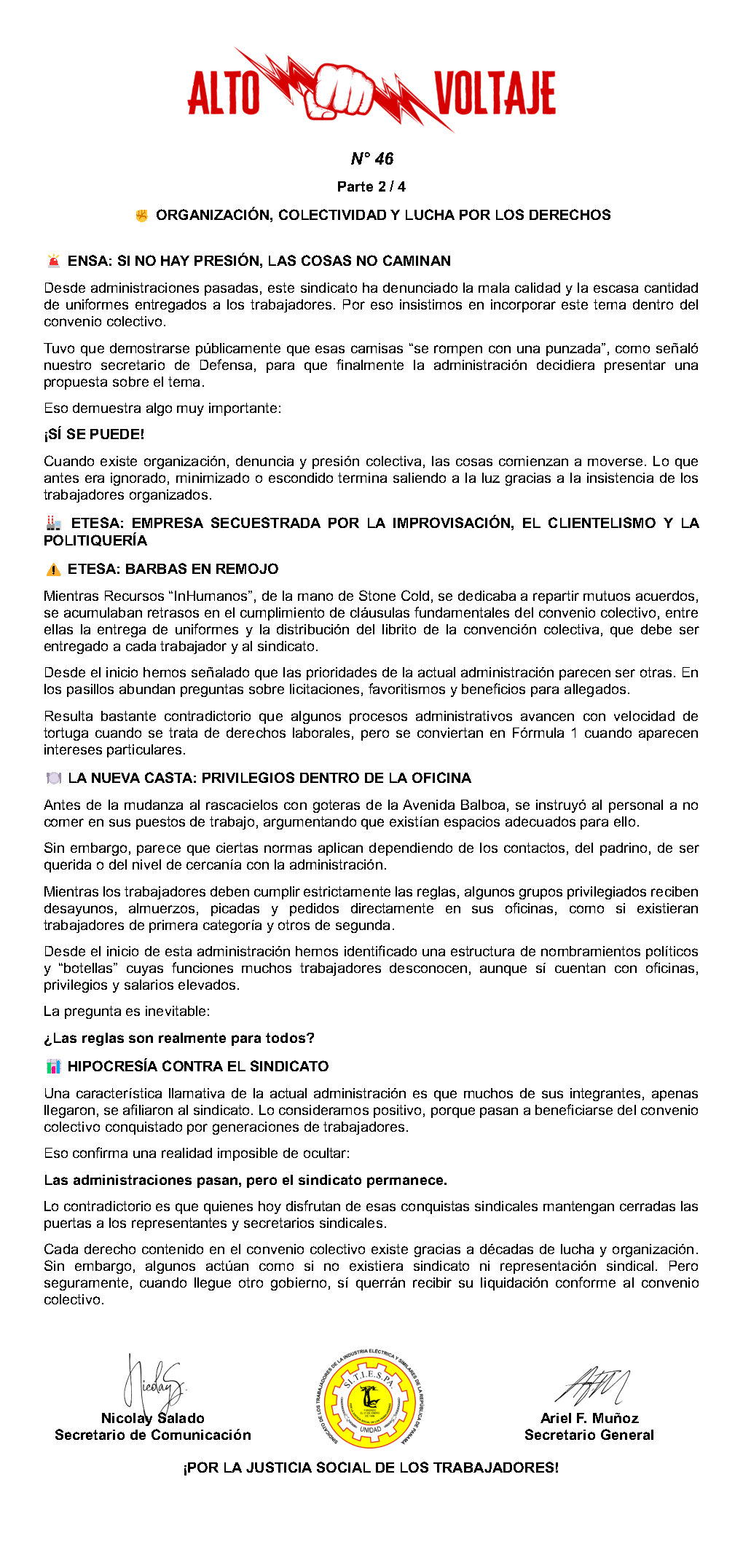 Boletín Alto Voltaje Nº46 Página 2