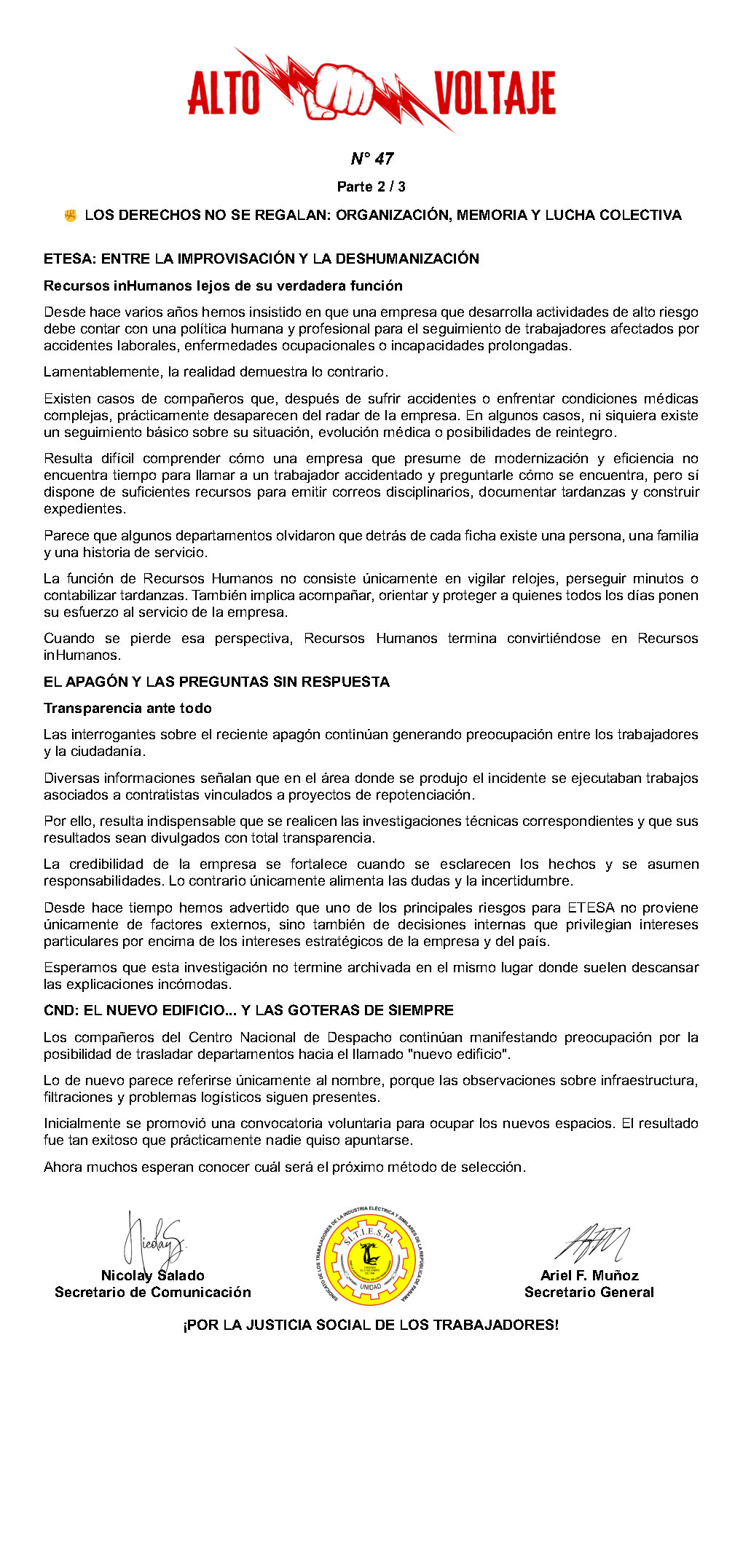 Boletín Alto Voltaje Nº47 Página 2