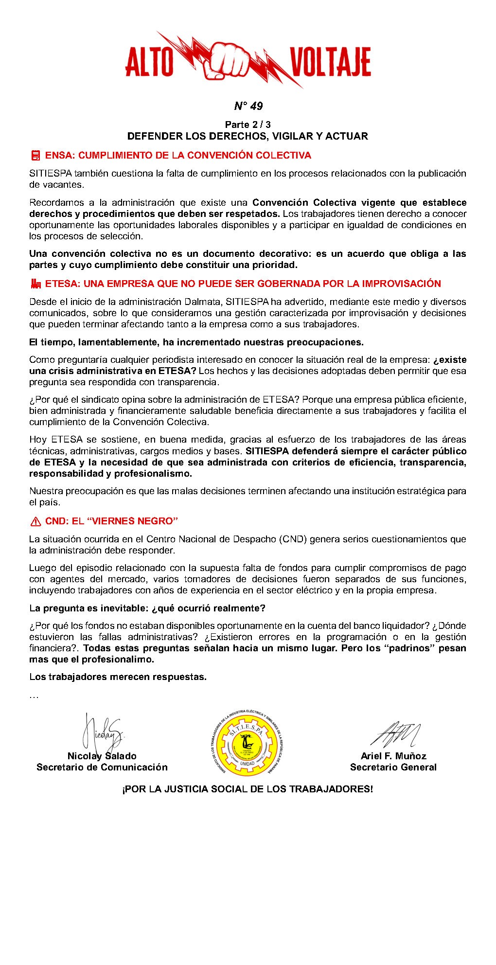 Boletín Alto Voltaje Nº49 Página 2